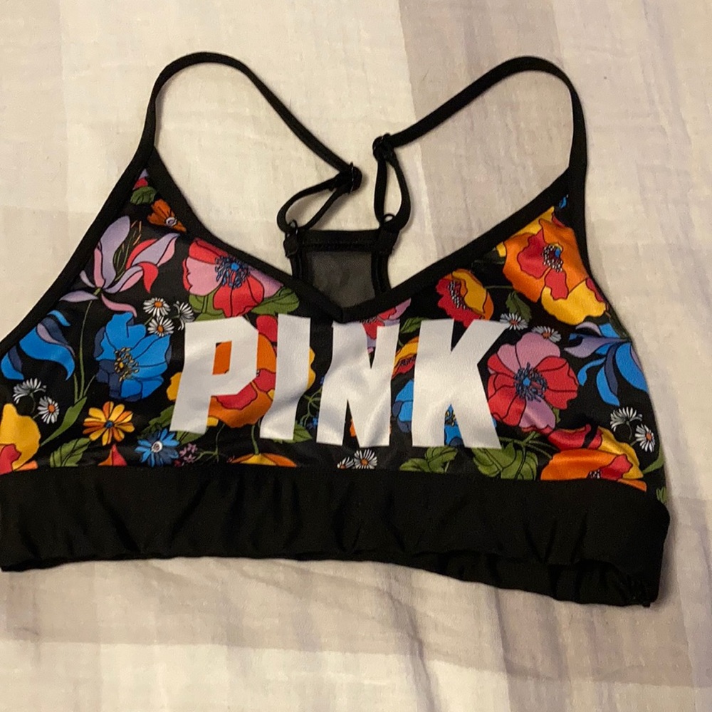 Pink sports bra